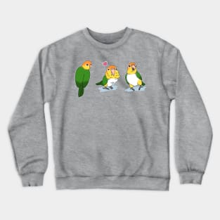 Three white bellied caique doodles Crewneck Sweatshirt